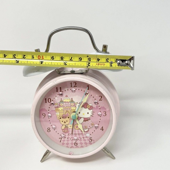 HELLO KITTY ALARM Works Twin Double BELL CLOCK by SANRIO - 2009- Light Up - Picture 3 of 8